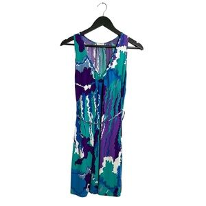 Walter Watercolor Abstract Print Sleeveless Dress Size Medium Resortwear